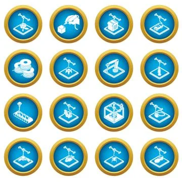 3d printing icons set, simple style 스톡 일러스트