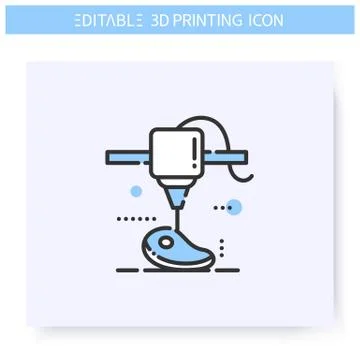 3d printing line icon. Editable illustration イラスト素材