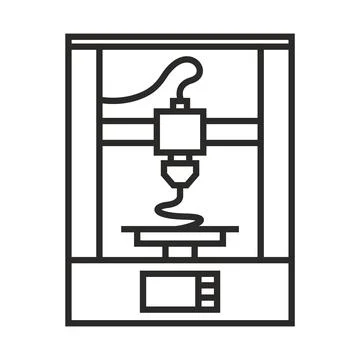 3D printing line icon. Illustrazione stock