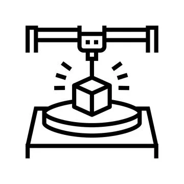 3d printing line icon vector illustration Stock Illustration