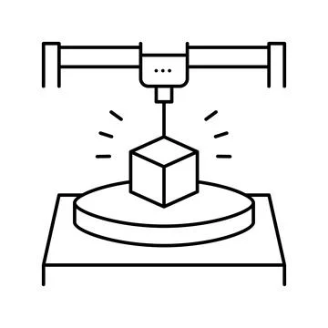 3d printing line icon vector illustration Stock Illustration