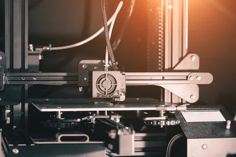 3D printing machine, 3D printer prints a new model Stock Photos