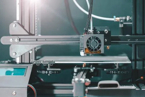 3D printing machine, 3D printer prints a new model Stock Photos