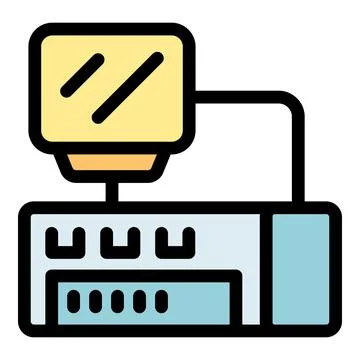 3d printing machine constructing object from cad model Stock Illustration