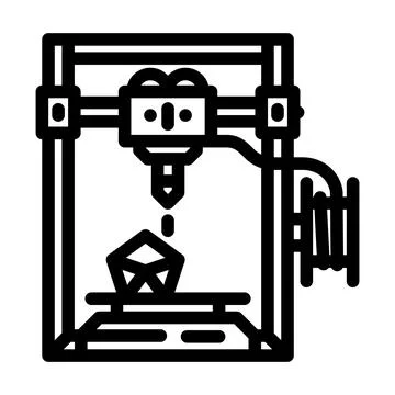 3d printing machine industry 4 line icon vector illustration Stock Illustration
