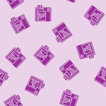 3d printing machine industry glyph seamless pattern イラスト素材