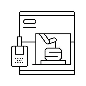 3d printing machine industry line icon vector illustration Stock Illustration