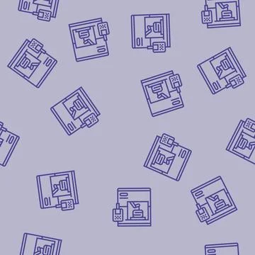 3d printing machine industry line seamless pattern イラスト素材
