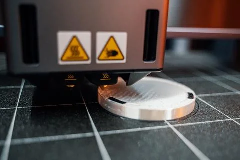 The 3D printing machine make the 3D prototype model by resin material. Stock Photos