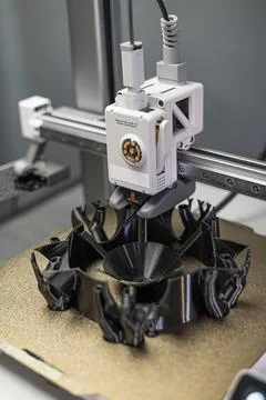 The 3D printing machine make the 3D prototype model by resin material. The hi Stock Photos