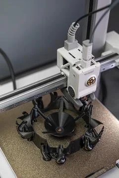 The 3D printing machine operation. The 3D rapid prototype processing concept. Stock Photos