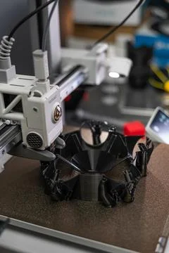 The 3D printing machine operation. The 3D rapid prototype processing concept. Stock Photos