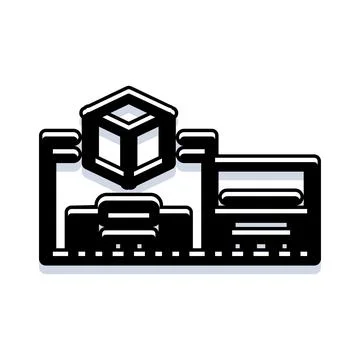 3d printing manufacturing machine creating object icon Illustrazione stock