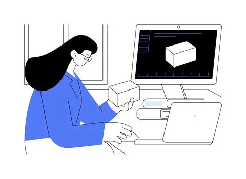 3D printing model abstract concept vector illustration. Stock Illustration