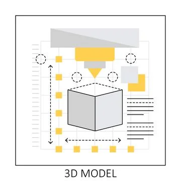 3d printing model Stock Illustration
