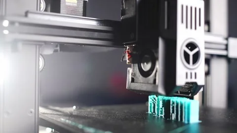 3D printing of a model. Innovation work of the latest technologies. Stock Footage 319012912