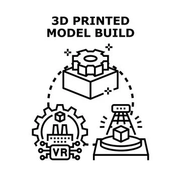 3d printing modeling prototyping digital manufacturing process 스톡 일러스트