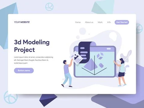 3D Printing Modelling Illustration for Web Pages イラスト素材