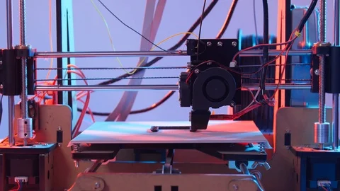 3D printing or additive manufacturing and robotic automation concept.. Working Stock Footage 116614628