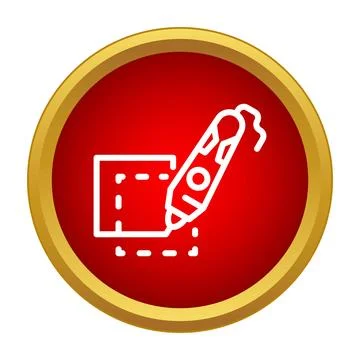3d printing pen creating augmented reality square icon Stock Illustration
