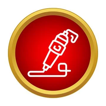3d printing pen creating line icon technology Stock Illustration