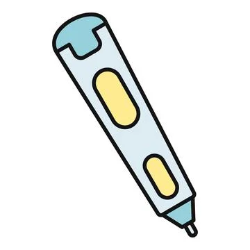 3d printing pen creating plastic objects icon Stock Illustration