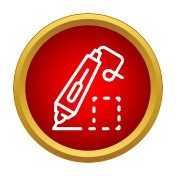 3d printing pen drawing square outline icon Stock Illustration