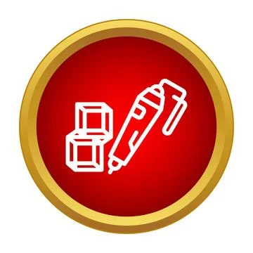 3d printing pen icon modeling design concept 스톡 일러스트