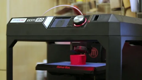 3D Printing Plastic Model  Stock Footage 89802668