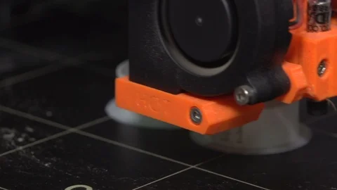 3D printing plastic part, detail. 3D printer. 03 Stock Footage 91091978