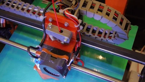 3D printing - Printing With Plastic Wire Filament Stock Footage 75492398