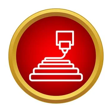 3d printing process creating additive manufacturing prototype icon Illustration