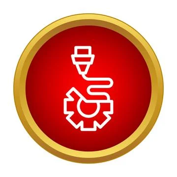 3d printing process icon manufacturing technology button Stock Illustration