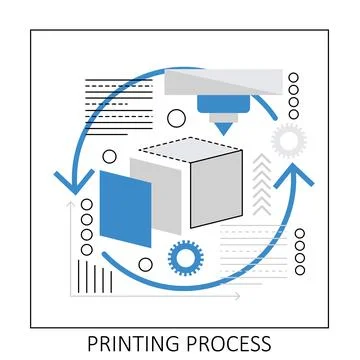 3d printing process 스톡 일러스트