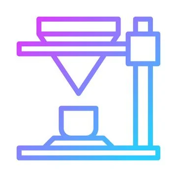 3D printing process with a purple to blue gradient Stock Illustration