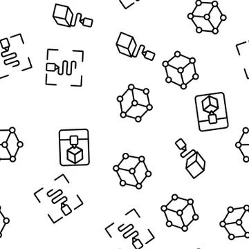 3d Printing Processing Vector Seamless Pattern Illustrazione stock