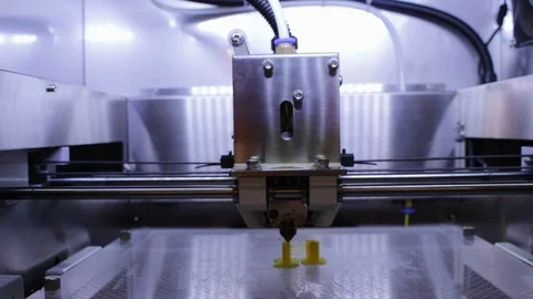 3D printing produce plastic spare part ; Stock Footage 129795553