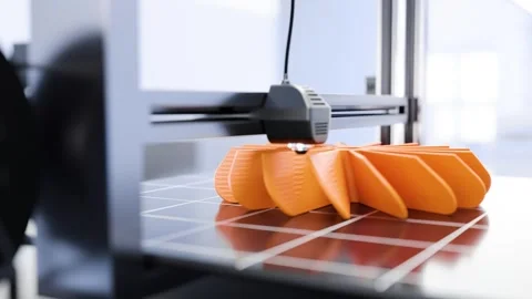 3D printing of a prototype turbine modeled in CAD software. Time lapse video 스톡 동영상 247555201