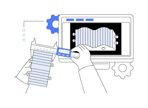 3D printing prototyping abstract concept vector illustration. Stock Illustration