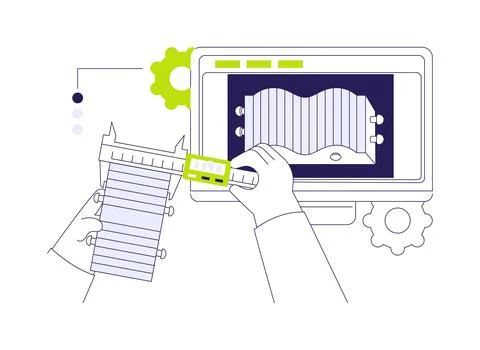 3D printing prototyping abstract concept vector illustration. Stock Illustration