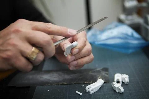  3D PRINTING Reportage on the E-nable project. The project concept is to p... Stock Photos