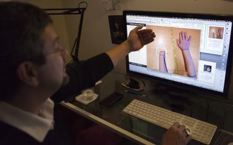  3D PRINTING Reportage on the E-nable project. The project concept is to p... Stock Photos
