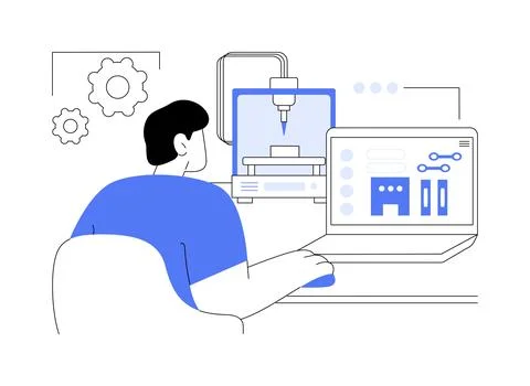 3D printing slicing app abstract concept vector illustration. 스톡 일러스트