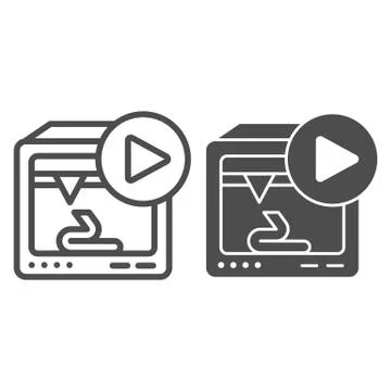 3d printing start line and glyph icon. Start printer button vector illustration 스톡 일러스트