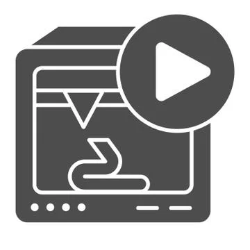 3d printing start solid icon. Start printer button vector illustration isolated Stock Illustration