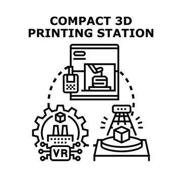 3d printing station developing innovative prototypes vector イラスト素材