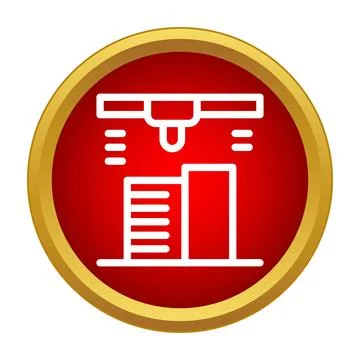 3d printing technology creating buildings icon concept Stock Illustration