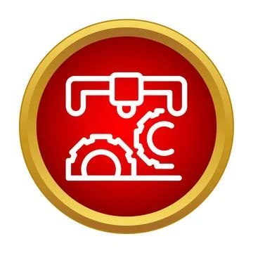 3d printing technology icon with gears production 스톡 일러스트