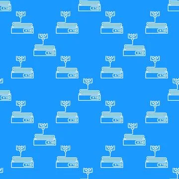 3D Printing Technology vector outline simple seamless pattern イラスト素材