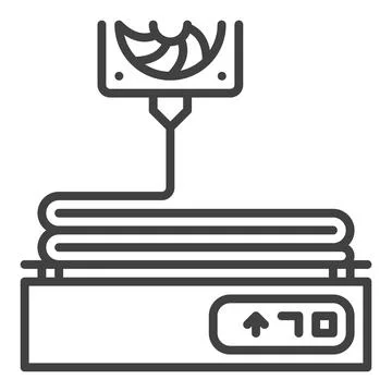 3D Printing Technology vector outline simple icon or symbol Stock Illustration